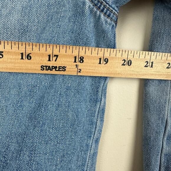 Old Navy Distressed Denim Jacket Womens L Classic Jean Washed Layer Rodeo Boho - Picture 8 of 9